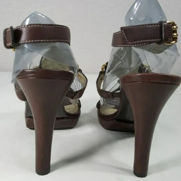 Pelle Moda Womens Sandals Size 9.5 Embellished Ankle Strap Open Toe Heels Shoes - Picture 6 of 8